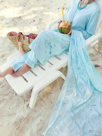 Sky Blue Jacquard 3Pc Unstitched - ALP-3PS-1142