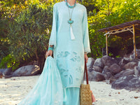 Sky Blue Jacquard 3Pc Unstitched - ALP-3PS-1142