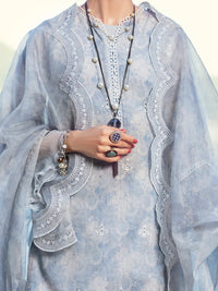 Grey Swiss Voile 3Pc Unstitched - ALP-3PS-1149