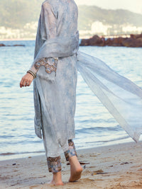 Grey Swiss Voile 3Pc Unstitched - ALP-3PS-1149