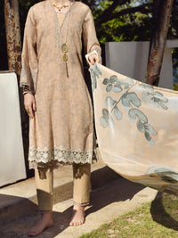 Peach Swiss Voile 3 Piece Unstitched - ALP-3PS-1150
