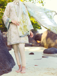 Sand Swiss Voile 3 Piece Unstitched - ALP-3PS-1151