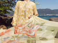Golden Cotton Jacquard 3 Piece Unstitched - ALP-3PS-1155