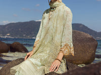 Green Swiss Voile 3 Piece Unstitched - ALP-3PS-1156