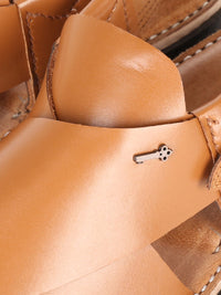Tan Leather Peshawari Chappal - AL-MFW-HC-116