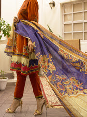 Terracotta Cambric 3 Piece Stitched - ALP-3PS-1175