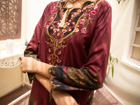 Maroon Cambric 3Pc Unstitched - ALP-3PS-1178