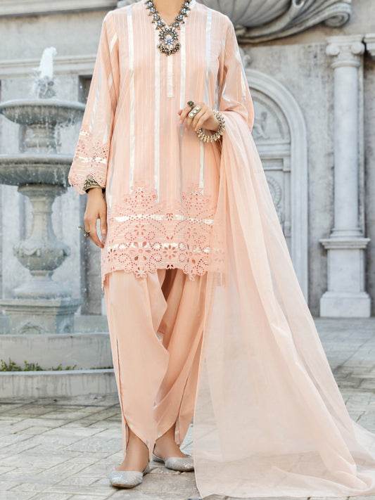 Pink Lurex Jacquard 3 Piece Unstitched - ALP-3PS-1188
