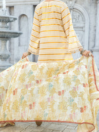 Off White Lurex Jacquard 3 Piece Stitched - ALP-3PS-1189