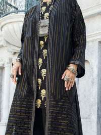 Black Lurex Jacquard 3 Piece Unstitched - ALP-3PS-1192