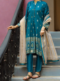 Teal Silk 3Pc Stitched - ALP-3PS-1197