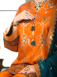 Orange 3 Piece Stitched - ALP-3PS-1198