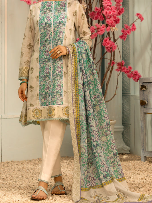 Light Grey Lawn 2 Piece Unstitched - ALP-2PS-1204