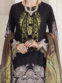 Black Lawn 3 Piece Stitched - ALP-3PS-1237