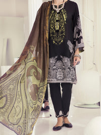 Black Lawn 3 Piece Stitched - ALP-3PS-1237