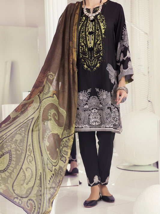 Black Lawn 3 Piece Unstitched - ALP-3PS-1237