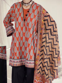 Orange Lawn 3Pc Unstitched - ALP-3PS-1238