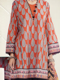 Orange Lawn 3Pc Unstitched - ALP-3PS-1238