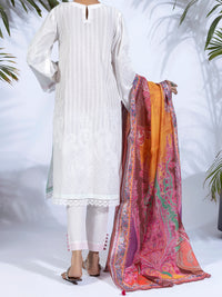 White Lawn 3Pc Unstitched - ALP-3PS-1242