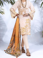 Peach Lawn 3 Piece Unstitched - ALP-3PS-1245