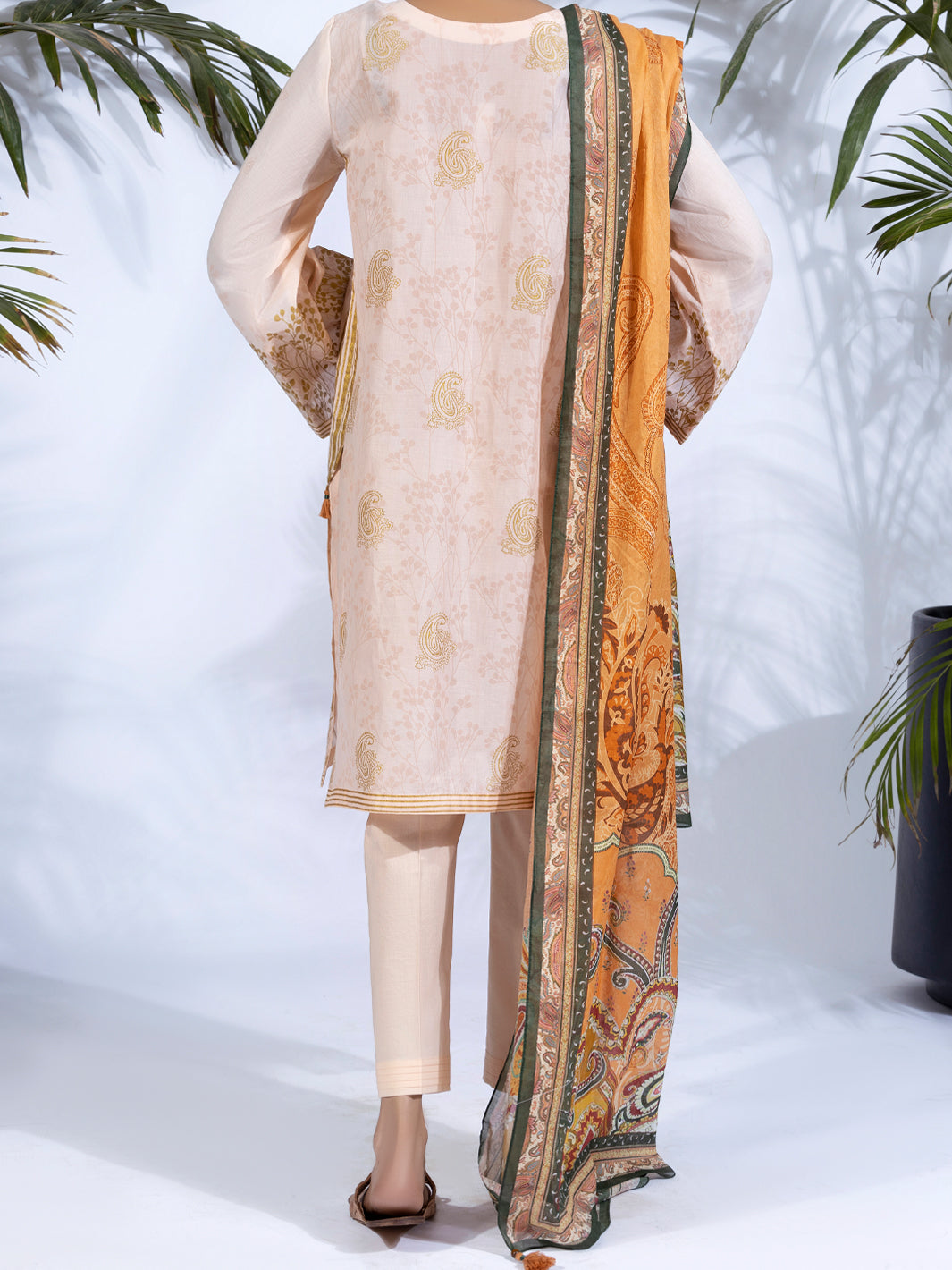 Peach Lawn 3Pc Unstitched - ALP-3PS-1245