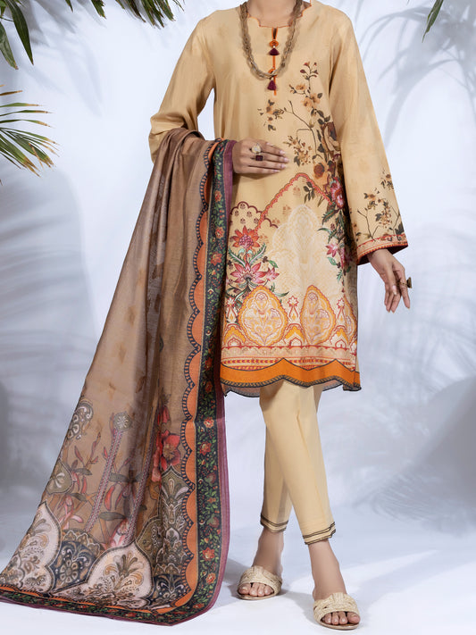 Beige Lawn 3Pc Stitched - ALP-3PS-1246