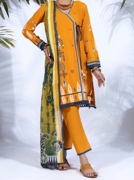 Orange Lawn 3Pc Unstitched - ALP-3PS-1247