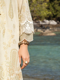 Off White Jacquard 3 Piece Stitched - ALP-3PS-1251