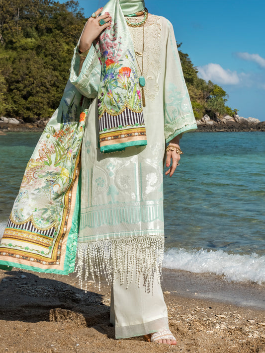Sage Green Cotton Jacquard 3 Piece Unstitched - ALP-3PS-1252
