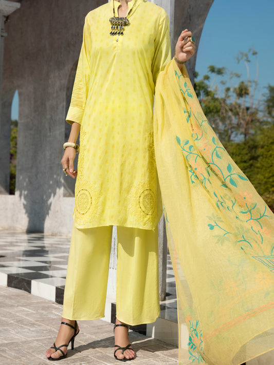 Parrot Green Lawn 3Pc Stitched - ALP-3PS-1258