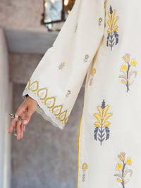 Off White Self-Jacquard 3 Piece Unstitched - ALP-3PS-1259