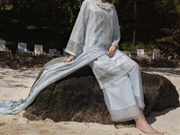 Light Grey Khaddi Net 3 Piece Unstitched - ALP-3PS-1273