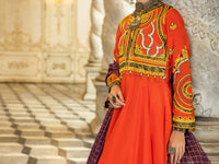 Orange Raw Silk 3Pc Stitched - ALP-3PS-1275