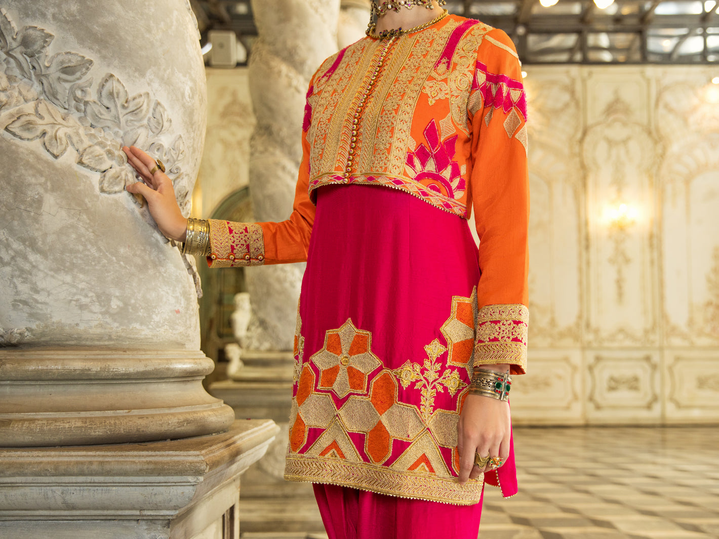 Pink Raw Silk 2Pc Stitched - ALP-2PS-LKS-1276