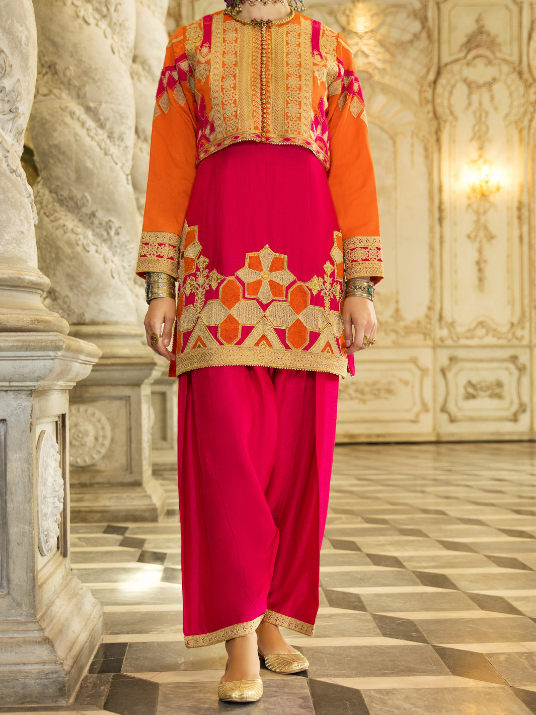 Pink Raw Silk 2Pc Stitched - ALP-2PS-LKS-1276