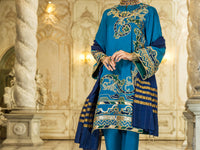 Blue Raw Silk 3Pc Stitched - ALP-3PS-1279