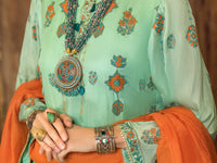 Sea Green Khaddi Silk 3Pc Stitched - ALP-3PS-1283