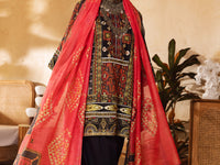 Red Hand-Woven Lurex 3Pc Stitched - ALP-3PS-1300