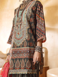 Green Hand-Woven Lurex 3 Piece Stitched - ALP-3PS-1302