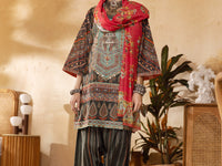 Green Lurex Jacquard 3Pc Unstitched - ALP-3PS-1302