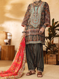 Green Hand-Woven Lurex 3 Piece Stitched - ALP-3PS-1302