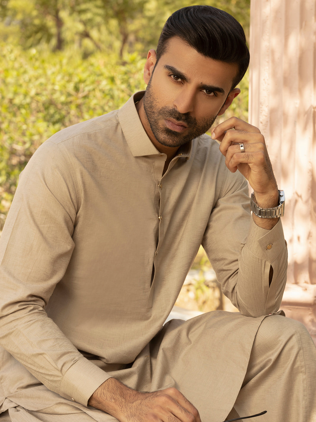 Beige Kameez Shalwar - ALWA-KS-289