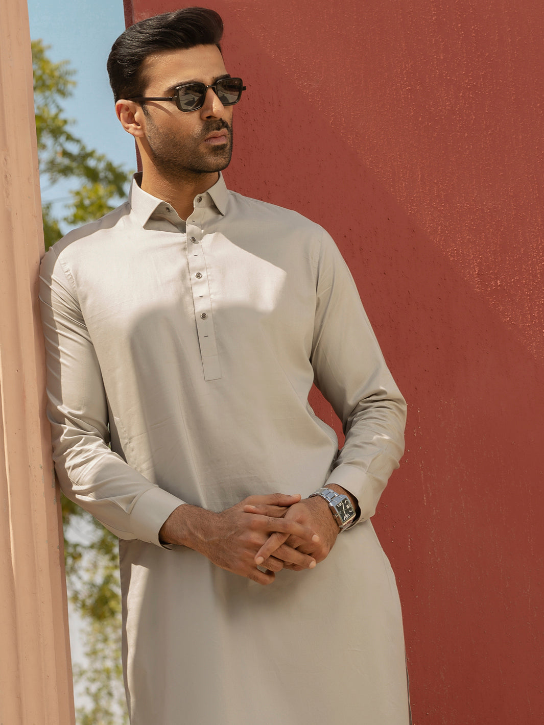 Grey Kameez Shalwar - ALWA-KS-290
