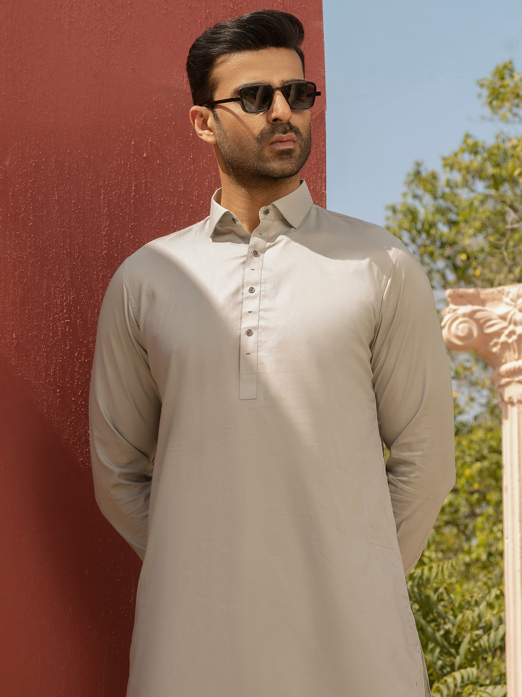 Grey Kameez Shalwar - ALWA-KS-290