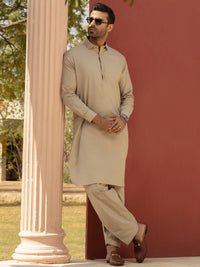 Beige Kameez Shalwar - ALWA-KS-289
