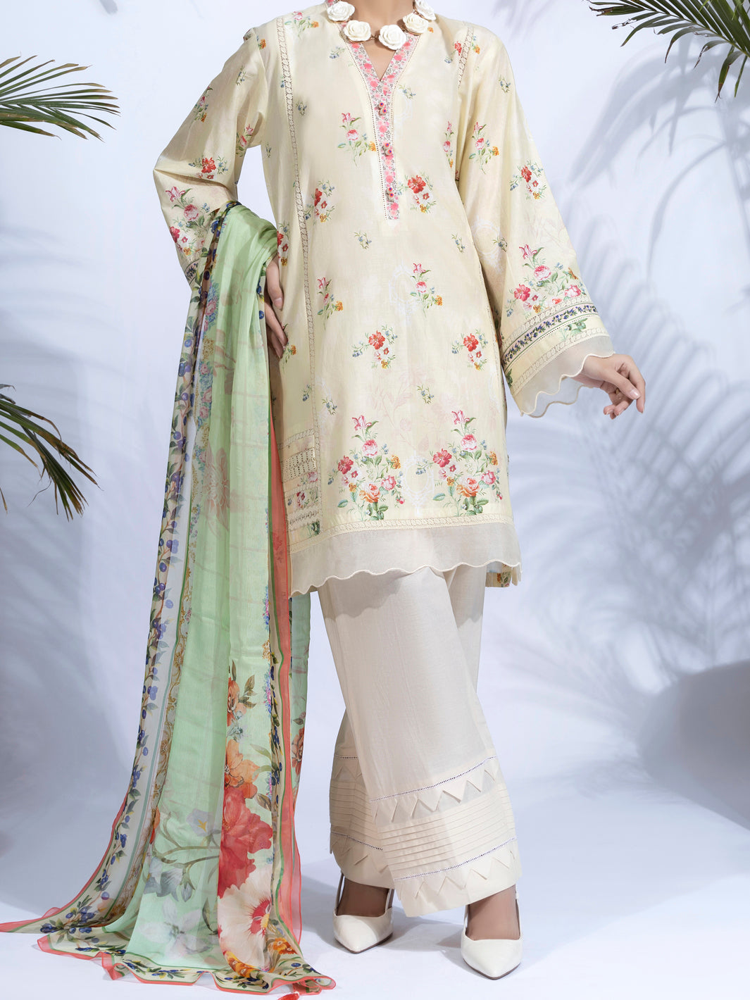 Cream Lawn 2Pc Unstitched - ALP-2PS-1323