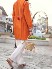 Orange Dobby Tunic - ALP-LK-1357