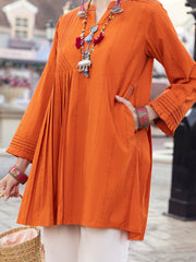 Orange Dobby Tunic - ALP-LK-1357