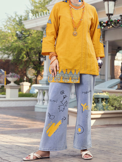 Mustard Dobby Tunic - ALP-LK-1358