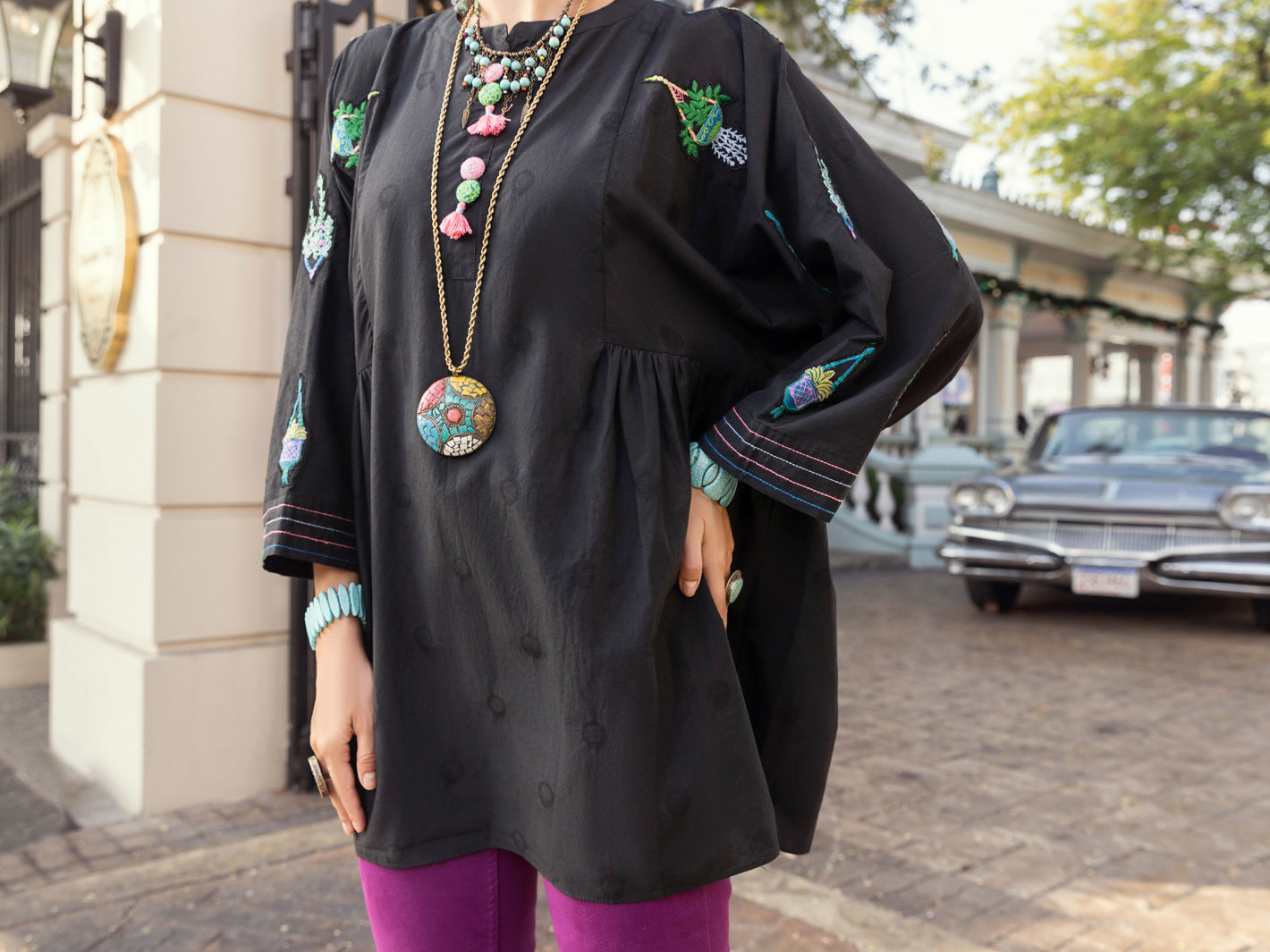 Black Dobby Tunic - ALP-LK-1360